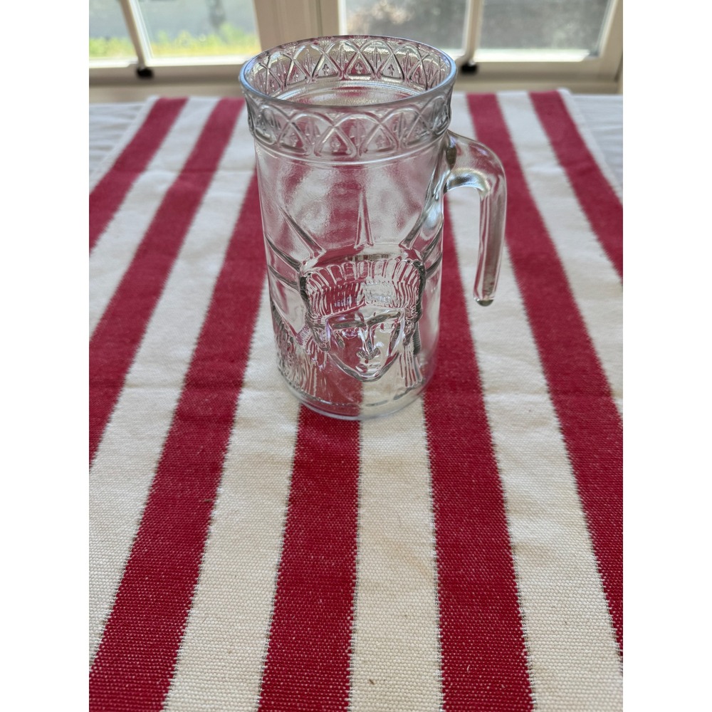 Vintage Statue of Liberty Centennial 1886-1986 Glass Beer Stein Mug 6.5 Inch